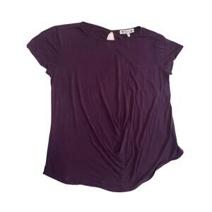 XL Maternity Wilde Brand Purple Baby Bump Center Seam Back Key Hole Short Sleeve